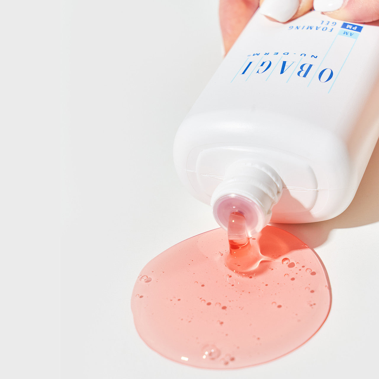 OBAGI Nu-Derm Foaming Gel poured out stylised